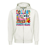 Oatmeal Heather rolling into fourth grade Zipper Hoodie - texasbilliewilder