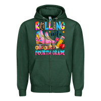Sports Green rolling into fourth grade Zipper Hoodie - texasbilliewilder