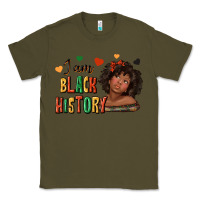 Army Green i am black history afro girl Classic Tee - texasbilliewilder