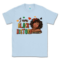Dusty Blue i am black history afro girl Classic Tee - texasbilliewilder