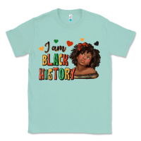 Seafoam i am black history afro girl Classic Tee - texasbilliewilder