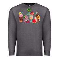 Charcoal Heather summer coffee cups Premium Sweatshirt - AdoDesignShop