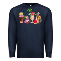 Navy summer coffee cups Premium Sweatshirt - AdoDesignShop