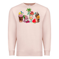 Pale Pink summer coffee cups Premium Sweatshirt - AdoDesignShop