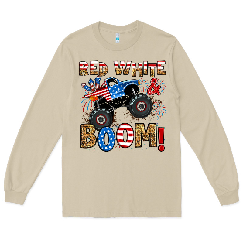 Red White Boom Monster Truck Long Sleeve Tee by RanaPortraitStore | Teevron