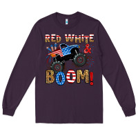 Plum red white boom monster truck Long Sleeve Tee - RanaPortraitStore