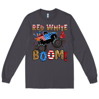 Smoke red white boom monster truck Long Sleeve Tee - RanaPortraitStore