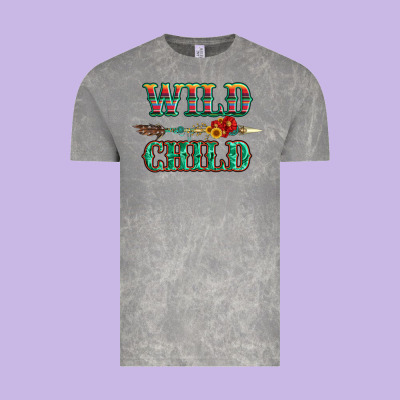 Wild Chıld Serape Sunflower And Gemstone With Arrow Vintage Tee Designed By Artiststas