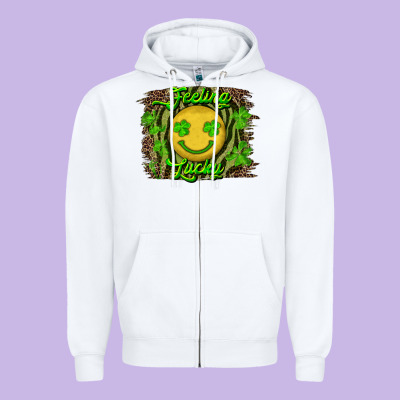 Feeling Lucky Zipper Hoodie Designed By Ranaportraitstore
