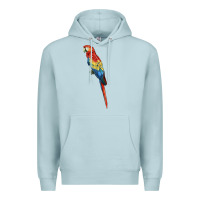 Blue Mist Scarlet Macaw Parrot Premium Hoodie - LillyAllenDesigns