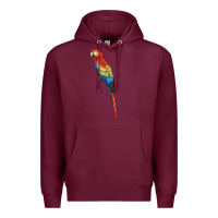Burgundy Scarlet Macaw Parrot Premium Hoodie - LillyAllenDesigns