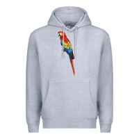 Heather Grey Scarlet Macaw Parrot Premium Hoodie - LillyAllenDesigns