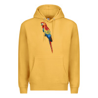 Mustard Scarlet Macaw Parrot Premium Hoodie - LillyAllenDesigns