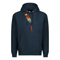 Navy Scarlet Macaw Parrot Premium Hoodie - LillyAllenDesigns
