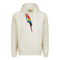 Oatmeal Heather Scarlet Macaw Parrot Premium Hoodie - LillyAllenDesigns