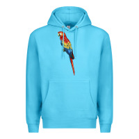 Ocean Blue Scarlet Macaw Parrot Premium Hoodie - LillyAllenDesigns