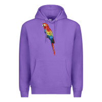 Purple Scarlet Macaw Parrot Premium Hoodie - LillyAllenDesigns