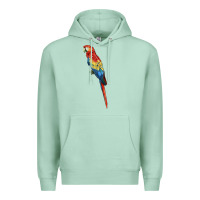 Seafoam Scarlet Macaw Parrot Premium Hoodie - LillyAllenDesigns