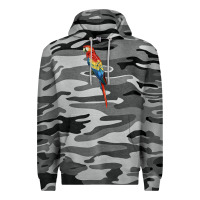 Slate Camo Scarlet Macaw Parrot Premium Hoodie - LillyAllenDesigns