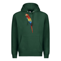 Sports Green Scarlet Macaw Parrot Premium Hoodie - LillyAllenDesigns