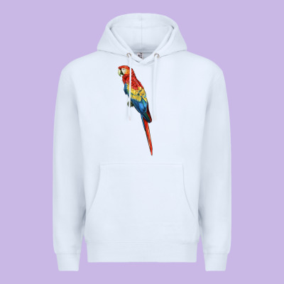 Scarlet Macaw Parrot Premium Hoodie Designed By Lillyallendesigns