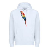White Scarlet Macaw Parrot Premium Hoodie - LillyAllenDesigns