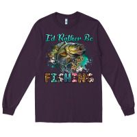 Plum i'd rather be fishing Long Sleeve Tee - RanaPortraitStore