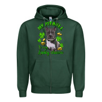 Sports Green st patricks day my pitbuli my lucky charm Zipper Hoodie - RanaPortraitStore