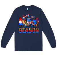 Navy tis' the season Long Sleeve Tee - RanaPortraitStore
