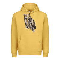Antique Gold Great Horned Owl Premium Hoodie - LillyAllenDesigns