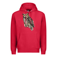 Cardinal Great Horned Owl Premium Hoodie - LillyAllenDesigns