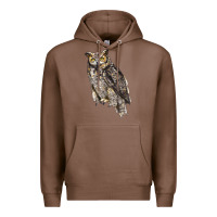 Chestnut Great Horned Owl Premium Hoodie - LillyAllenDesigns