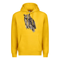 Lemon Great Horned Owl Premium Hoodie - LillyAllenDesigns