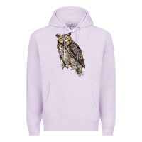 Lilac Great Horned Owl Premium Hoodie - LillyAllenDesigns