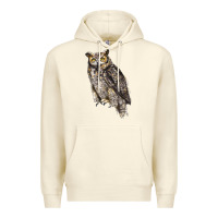 Sandshell Great Horned Owl Premium Hoodie - LillyAllenDesigns