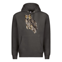 Smoke Great Horned Owl Premium Hoodie - LillyAllenDesigns