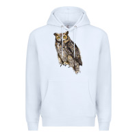 White Great Horned Owl Premium Hoodie - LillyAllenDesigns