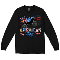 Black fourth of july monster truck all american boy Long Sleeve Tee - RanaPortraitStore