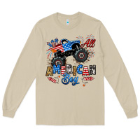 Fourth Of July Monster Truck All American Boy Long Sleeve Tee | Teevron
