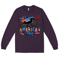 Plum fourth of july monster truck all american boy Long Sleeve Tee - RanaPortraitStore