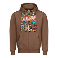 Chestnut just a girl who loves pigs Zipper Hoodie - Zillion Design Studio