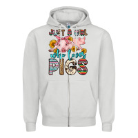 Dove Grey just a girl who loves pigs Zipper Hoodie - Zillion Design Studio