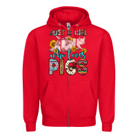 Red just a girl who loves pigs Zipper Hoodie - Zillion Design Studio