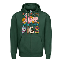 Sports Green just a girl who loves pigs Zipper Hoodie - Zillion Design Studio