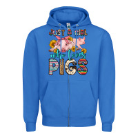 True Royal just a girl who loves pigs Zipper Hoodie - Zillion Design Studio