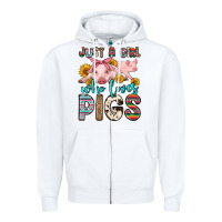 White just a girl who loves pigs Zipper Hoodie - Zillion Design Studio