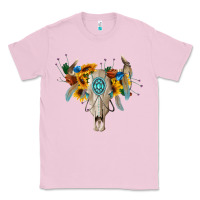 Bubblegum Pink boho bull skull Classic Tee - BarkalooDesign