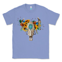 Colony Blue boho bull skull Classic Tee - BarkalooDesign