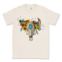 Natural boho bull skull Classic Tee - BarkalooDesign
