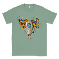 Sage boho bull skull Classic Tee - BarkalooDesign